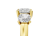 Yellow gold Three-Stone Cushion Cut Cut Solitaire Ring with Classic Prong Setting_8