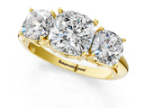 Yellow gold Three-Stone Cushion Cut Diamond Engagement Ring with Prong Setting on a White Gold Band_39
