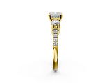 Yellow gold Three-Stone Cushion Cut Diamond Pavé Band with Four-Prong Setting_38