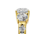 Yellow gold Three-Stone Cushion Cut Diamond Pavé Band with Prong Setting_8