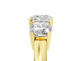 Yellow gold Three-Stone Cushion Cut Diamond Ring with Channel Set Band and Four-Prong Setting_23