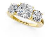 Yellow gold Three-Stone Cushion Cut Diamond Ring with Channel-Set Band and Four-Prong Setting_50