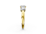 Yellow gold Three-Stone Cushion Cut Diamond Ring with Channel-Set Band and Four-Prong Setting_51