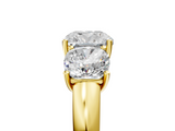 Yellow gold Three-Stone Cushion Cut Diamond Ring with Channel-Set Band and Four-Prong Setting_54