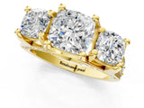 Yellow gold Three-Stone Cushion Cut Diamond Ring with Channel-Set Band and Four-Prong Setting_65