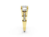 Yellow gold Three-Stone Cushion Cut Diamond Ring with Channel-Set Band and Four-Prong Setting_66