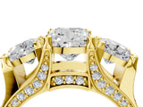 Yellow gold Three-Stone Cushion Cut Diamond Ring with Channel-Set Band and Four-Prong Setting_68