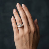 Yellow gold Three-Stone Cushion Cut Diamond Ring with Round Accent Stones, Prong Setting, and Classic Band_3