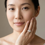Yellow gold Three-Stone Cushion Cut Diamond Ring with Round Accent Stones, Prong Setting, and Classic Band_4