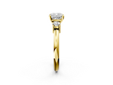 Yellow gold Three-Stone Cushion Cut Diamond Solitaire with Prong Setting and Classic Band_52