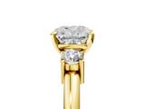 Yellow gold Three-Stone Cushion Cut Diamond Solitaire with Prong Setting and Classic Band_55