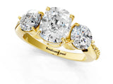 Yellow gold Three-Stone Cushion Diamond Channel Set Engagement Ring with Prong Setting_16