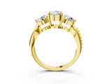 Yellow gold Three-Stone Cushion Diamond Channel Set Engagement Ring with Prong Setting_18