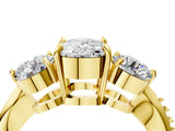 Yellow gold Three-Stone Cushion Diamond Channel Set Engagement Ring with Prong Setting_19