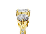 Yellow gold Three-Stone Cushion Diamond Channel Set Engagement Ring with Prong Setting_20