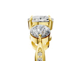 Yellow gold Three-Stone Cushion Diamond Channel Set Engagement Ring with Prong Setting_8