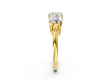 Yellow gold Three-Stone Cushion Diamond Engagement Ring with Prong Setting on a Classic Band_5