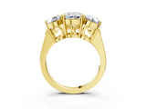 Yellow gold Three-Stone Cushion Diamond Engagement Ring with Prong Setting on a Classic Band_6