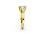 Yellow gold Three-Stone Emerald Cut Cut Classic Band Prong Setting Ring_5