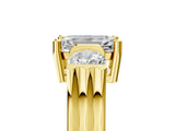 Yellow gold Three-Stone Emerald Cut Cut Classic Band Prong Setting Ring_8