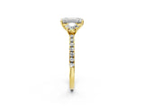 Yellow gold Three-Stone Emerald Cut Cut Diamond Pavé Band with Prong Setting_17