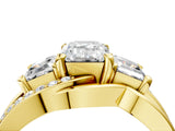 Yellow gold Three-Stone Emerald Cut Cut Diamond Split Shank Prong Set Ring_23