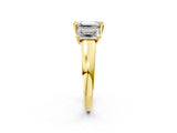 Yellow gold Three-Stone Emerald Cut Cut Solitaire Ring with Classic Prong Setting_5