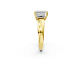 Yellow gold Three-Stone Emerald Cut Diamond Ring with Channel Set Band and Four-Prong Setting_21