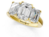 Yellow gold Three-Stone Emerald Cut Diamond Ring with Channel Set Band and Four-Prong Setting_27