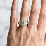Yellow gold Three-Stone Emerald Cut Diamond Ring with Channel Set Band and Four-Prong Setting_36