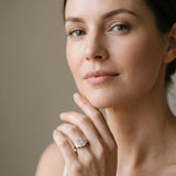 Yellow gold Three-Stone Emerald Cut Diamond Ring with Channel Set Band and Four-Prong Setting_7