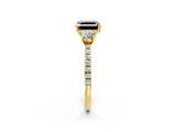 Yellow gold Three-Stone Fancy Black Asscher Cut Cut Diamond Pavé Band with Prong Setting_17