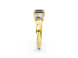 Yellow gold Three-Stone Fancy Black Asscher Cut Cut Diamond Ring with Channel Set Band and Four-Prong Setting_2