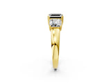 Yellow gold Three-Stone Fancy Black Asscher Cut Cut Diamond Ring with Channel Set Band and Four-Prong Setting_26