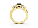 Yellow gold Three-Stone Fancy Black Asscher Cut Cut Diamond Ring with Channel Set Band and Four-Prong Setting_27