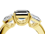 Yellow gold Three-Stone Fancy Black Asscher Cut Cut Diamond Ring with Channel Set Band and Four-Prong Setting_28