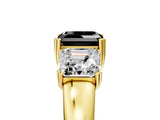 Yellow gold Three-Stone Fancy Black Asscher Cut Cut Diamond Ring with Channel Set Band and Four-Prong Setting_29