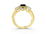Yellow gold Three-Stone Fancy Black Asscher Cut Cut Diamond Ring with Channel Set Band and Four-Prong Setting_3