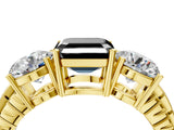 Yellow gold Three-Stone Fancy Black Asscher Cut Cut Diamond Ring with Channel-Set Band and Prong Setting_16