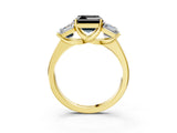 Yellow gold Three-Stone Fancy Black Asscher Cut Cut Solitaire Ring with Classic Prong Setting_3
