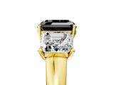 Yellow gold Three-Stone Fancy Black Asscher Cut Cut Solitaire Ring with Classic Prong Setting_5