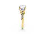 Yellow gold Three-Stone Fancy Black Asscher Cut Diamond Ring with Pavé Band and Prong Setting_38