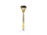 Yellow gold Three-Stone Fancy Black Cushion Cut Cut Diamond Pavé Band with Prong Setting_17