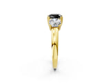Yellow gold Three-Stone Fancy Black Cushion Cut Cut Diamond Ring with Channel Set Band and Four-Prong Setting_26