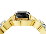 Yellow gold Three-Stone Fancy Black Cushion Cut Diamond Wave Pave Band with Prong Setting_4