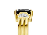 Yellow gold Three-Stone Fancy Black Emerald Cut Cut Classic Band Prong Setting Ring_5