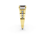 Yellow gold Three-Stone Fancy Black Emerald Cut Cut Diamond Ring with Channel-Set Band and Four-Prong Setting_14