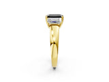 Yellow gold Three-Stone Fancy Black Emerald Cut Cut Diamond Ring with Channel Set Band and Four-Prong Setting_2