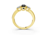Yellow gold Three-Stone Fancy Black Emerald Cut Cut Diamond Ring with Channel Set Band and Four-Prong Setting_27
