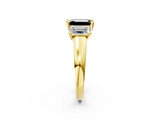 Yellow gold Three-Stone Fancy Black Emerald Cut Cut Solitaire Ring with Classic Prong Setting_2